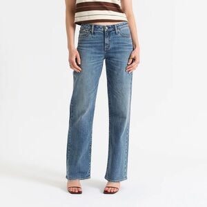 High-Rise Straight Leg Women’s Jeans — Medium Blue Wash